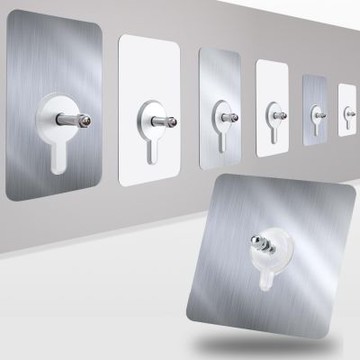 G+居家 加大貼面強力無痕貼螺絲釘扣組12入組8x8公分(免打孔貼片/置物架用無痕貼)