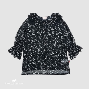 【SCOTTISH HOUSE】經典黑荷葉蕾絲雙層領片襯衫CFT21357