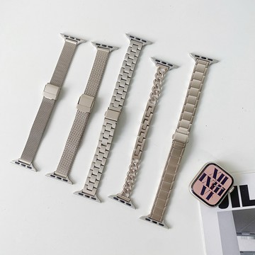 星光色新款金屬鏈條蘋果手錶帶 適用於 iwatch/applewatch+全系列通用
