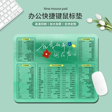 ✨🎇可開發票#電腦週邊 鼠標墊 卡通印花 護眼綠鼠標墊 便攜小號護腕軟墊 快捷鍵學習書桌墊 滑鼠墊 文字辦公桌麵墊