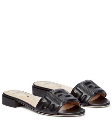 Embossed FF leather sandals