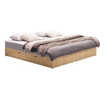 文創集 西瑟原橡5尺雙人可收納四抽床底(不含床墊)-152x188x26cm免組