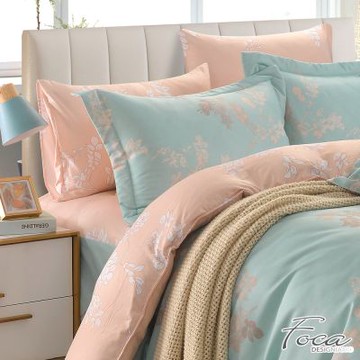 FOCA飄絮 加大-3M專利吸濕排汗抗菌天絲三件式枕套床包組