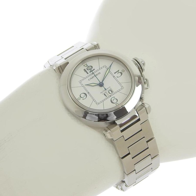 カルティエ CARTIER パシャC メンズ 自動巻き 時計 グランデデイト 白  