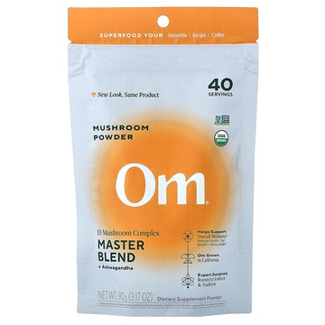 Om Mushrooms, 師混調，認可有機蘑菇粉 + 植物成分，3.17 盎司（90 克）