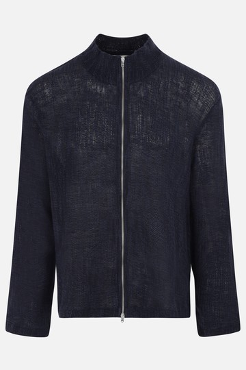 OUR LEGACY Shrunken cotton and linen blend full-zip cardigan Man