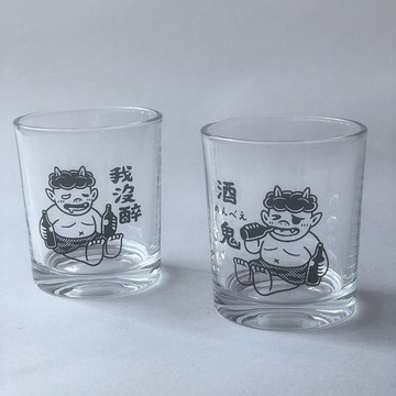 富貴酒鬼組合杯 / 手工絹印