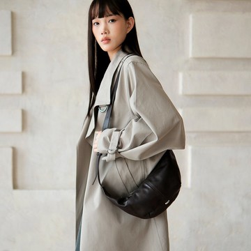 sobag高級氣質超軟真皮斜挎餃子女包質感單肩手提斜挎月牙牛角包