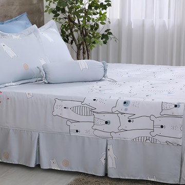 Cozy inn 100%萊賽爾天絲單人床包組  單人105 x 186cm + 枕套48 x 75cm  萌熊假期 淺藍色