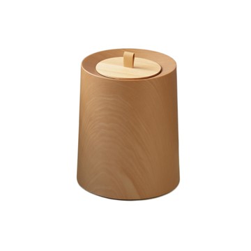 【日本ideaco】柚木紋家用垃圾桶-11.4L(附專用原木蓋)