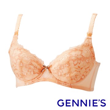 Gennies奇妮 圓舞曲彈性蕾絲哺乳內衣(橘GA17)