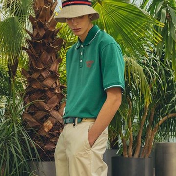 韓國高爾夫男款翻領刺繡運動休閑短袖百搭簡約polo衫