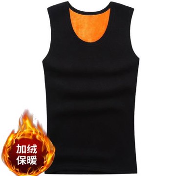秋冬季新款男士加絨加厚保暖背心彈力雙面絨內搭坎肩修身緊身馬甲