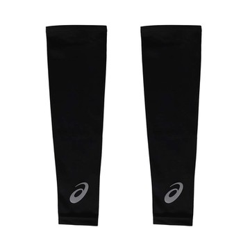 ASICS 袖套-台灣製 抗UV 防曬 反光 3033C038-001 黑銀