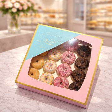 🚚快速出貨🚚 HAPPY NEW YEAR!【甜盒子Pâtisserie S.】16入繽紛甜甜圈禮盒+禮盒提袋