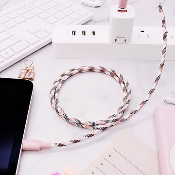 GARMMA Type-c to Type-c 60W快充編織傳輸線-粉色