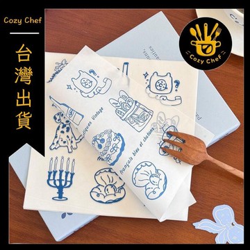 ✨️臺灣出貨✨️暖廚小築✅可開發票2026新款炸雞小吃防油紙面包墊紙法式風提拉米蘇油紙甜品包裝紙