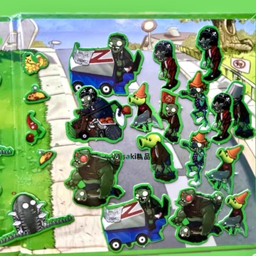 植物大戰僵尸雜交版磁吸男磁力安靜書新款兒童手工diy玩具3-6歲-Misaki精品