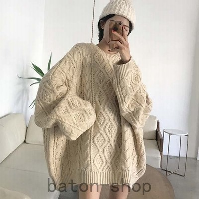 メンズライクダイヤ柄ニット レディース トップス セーター ゆったり ルーズ 大人 ざっくり 通販 Lineポイント最大get Lineショッピング