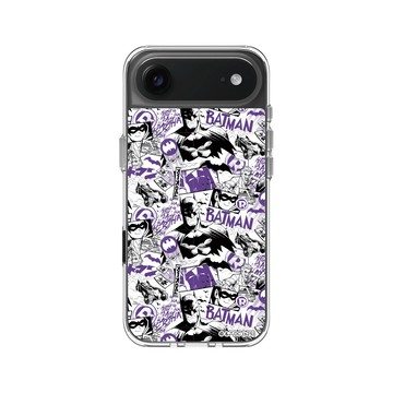 iPhone Air Clear Case（相機按鈕） 透明 - Batman 蝙蝠俠 - 紫色塗鴉
