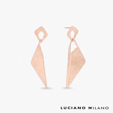 LUCIANO MILANO 傾光芒純銀耳環(玫瑰金色)
