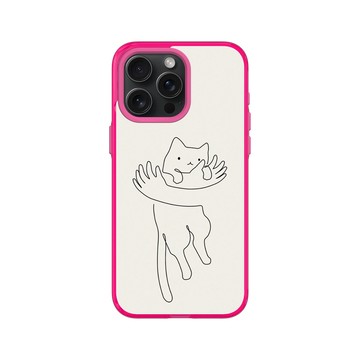 iPhone 15 Pro Max Clear 粉漾桃 - ilovedoodle (Lim Heng Swee) - Hug One Line - 愛與擁抱