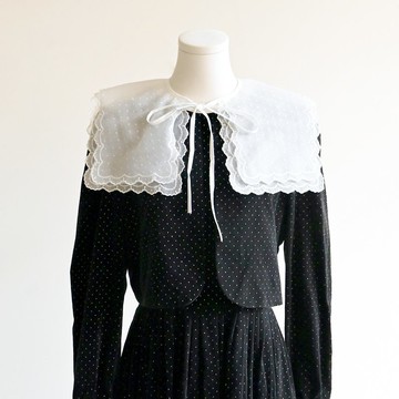 【蛋植物】細緻刺繡雙層紗質披肩領片