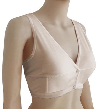 中老年人無鋼圈一體式純棉薄款舒服吸汗前扣式小背心 老太太內衣