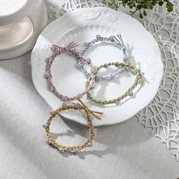 水鑽小球麻花皮筋2入組 多款任選