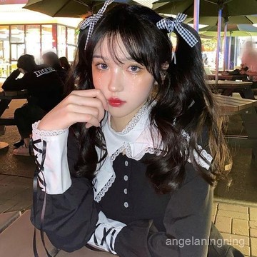 熱賣💖2024新款韓風chic冬季複古酷酷萬聖節闇黑係甜辣連衣裙女 RFMS