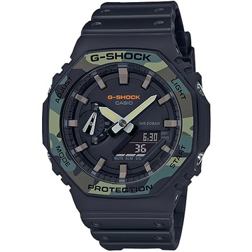CASIO G-SHOCK 街頭軍事碳纖維計時錶/迷彩/GA-2100SU-1A