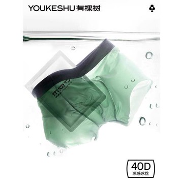 有棵樹冰絲男士內褲男生2025新款夏季抗菌大碼四角褲男款平角短褲