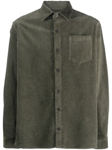 Paul & Shark - Save The Sea corduroy shirt - men - Spandex/Elastane/Cotton - S - Green