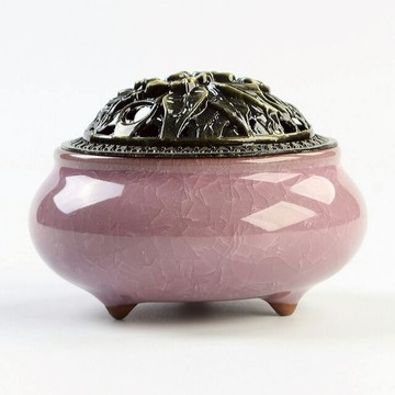 【新開幕限時特賣中】 陶瓷冰裂香爐 直徑10CM 高度4.2CM 口徑7CM 多種顏色【現貨快出】