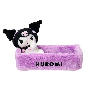 【震撼精品百貨】酷洛米_Kuromi~Sanrio 日本SANRIO三麗鷗 酷洛米絨毛造型收納盒-方形坐姿款*31537