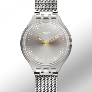 SWATCH 經典魅力潮流夜光石英米蘭帶腕錶 SVOM100M