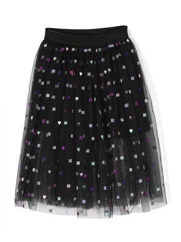 Givenchy Kids - 4g-motif flared skirt - kids - Polyamide/Cotton - 4 - Black