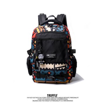 (免運)TRUFFLE民族風大容量初中生書包大學生雙肩包男女小學生旅行背包