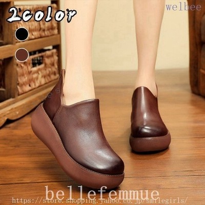 レディース靴スリッポン厚底本革サボローファーレザー牛革ポイント消化 通販 Lineポイント最大get Lineショッピング
