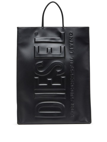 Diesel - DSL 3D L X logo-embossed tote bag - unisex - Polyurethane - One Size - Black