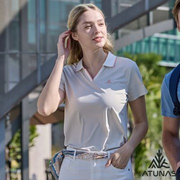 【ATUNAS 歐都納】女款ATUNAS-TEX吸濕排汗防曬透氣短袖POLO衫A2PS2606W米卡/大尺碼