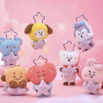 ⭐韓國代購正版⭐BT21系列防彈少年團毛絨玩偶鑰匙扣包掛件可愛女公仔掛飾禮物珍藏