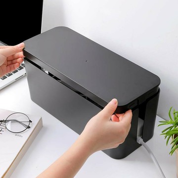 桌面電線收納盒整理線盒 插排數據線理線器電視插座遮擋裝飾