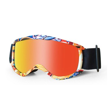 兒童滑雪鏡-XXS『紅卡通包花框/全面紅片』HX-040 戶外 休閒 旅遊 滑雪 冬季 兒童 滑雪鏡