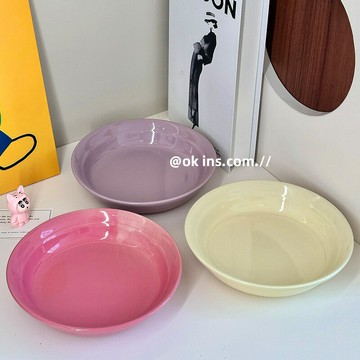 陶瓷盤子家用菜盤簡約深盤早餐盤創意沙拉盤子水果盤餐具點心盤