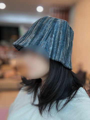 暗彩灰藍造型漁夫帽-帽子輕便特色春秋擋風遮陽低調帽沿盆帽條紋