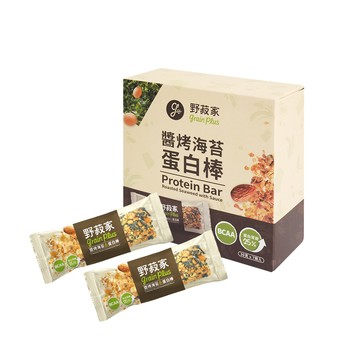 高蛋白點心 【野菽家】醬烤海苔蛋白棒-7入(30g/入)健身族必備高蛋白/運動能量補充