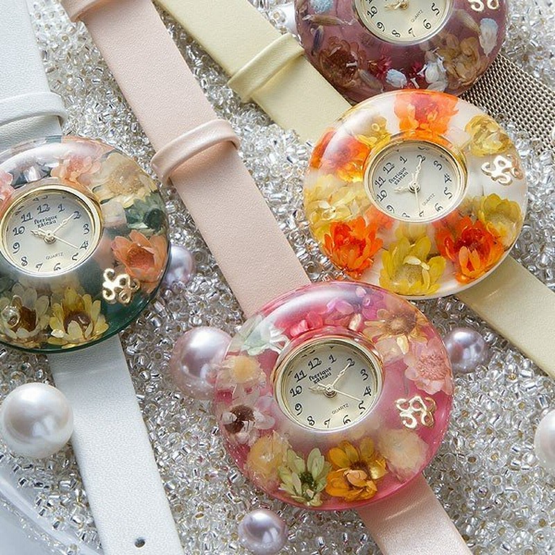 レディースウォッチ 本物のお花が埋め込まれた腕時計 腕時計 レディース かわいい おしゃれ フラワーウォッチ ベゼル11種類とベルトは15種類から選べる 送料無料 通販 Lineポイント最大0 5 Get Lineショッピング