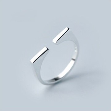 925純銀戒指開口戒-個性幾何方圓設計生日情人節禮物女飾品73dt37【獨家進口】【米蘭精品】