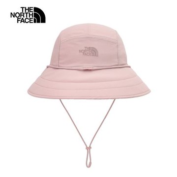 【The North Face 官方旗艦】北面女款粉色DWR防潑水品牌LOGO漁夫帽｜8EPS0SO 排汗衫